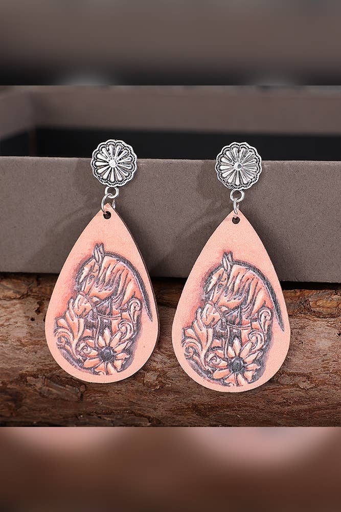 Western Horse Print Earrings