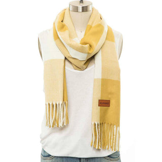 Plaid Print Cashmere Blend Scarf
