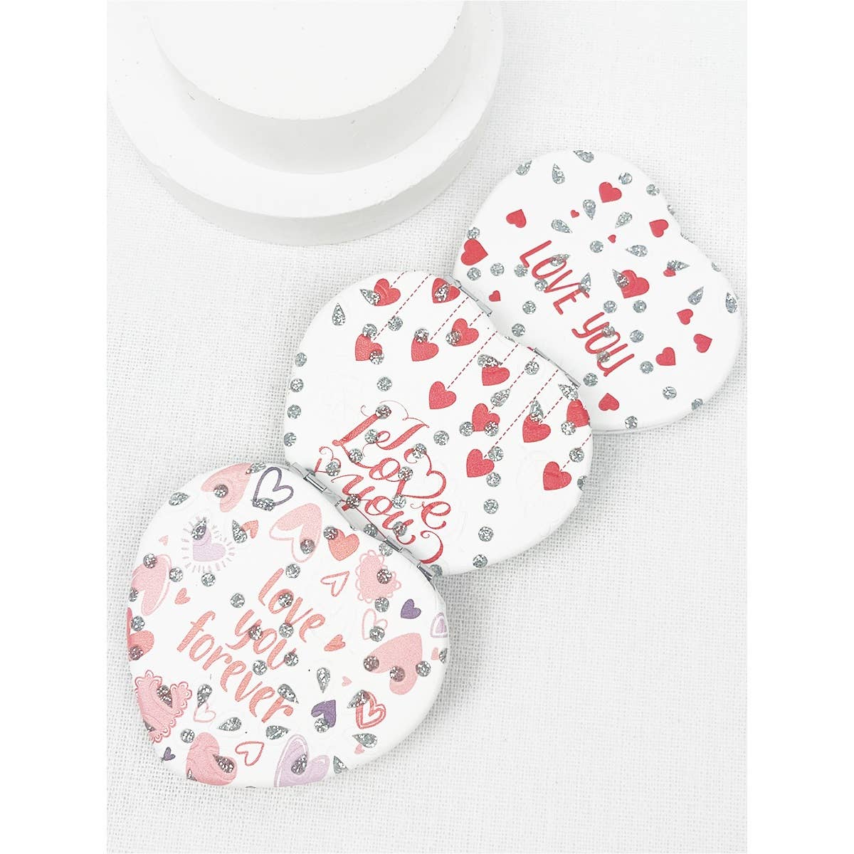 I LOVE YOU Heart Shape Double Sided Mirror