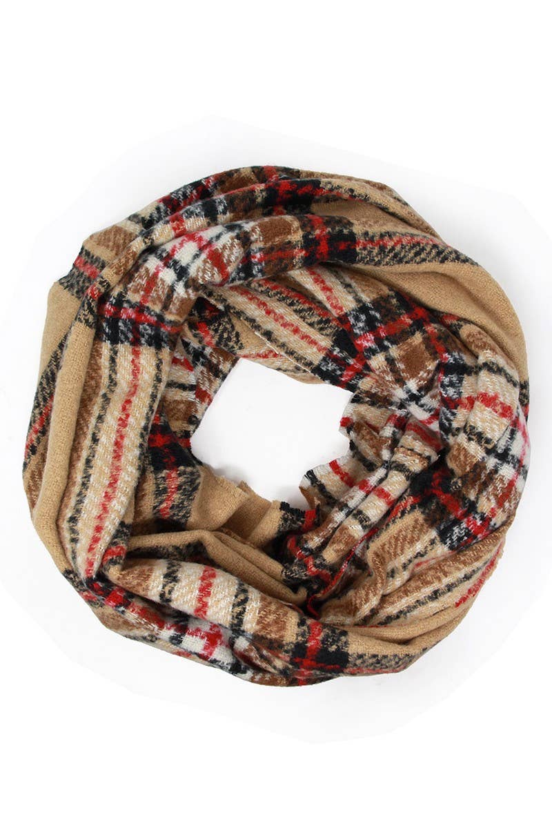Women's Winter Plaid Patterned Infinity Scarf