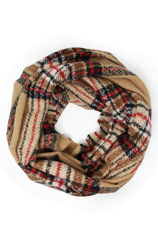 Women's Winter Plaid Patterned Infinity Scarf