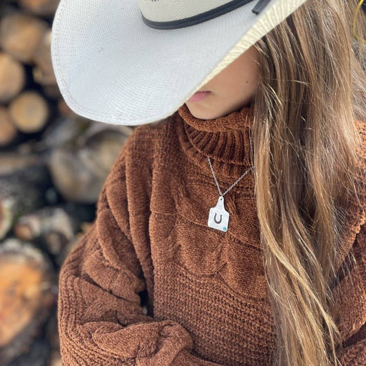 Cattle Tag Necklace - Horseshoe