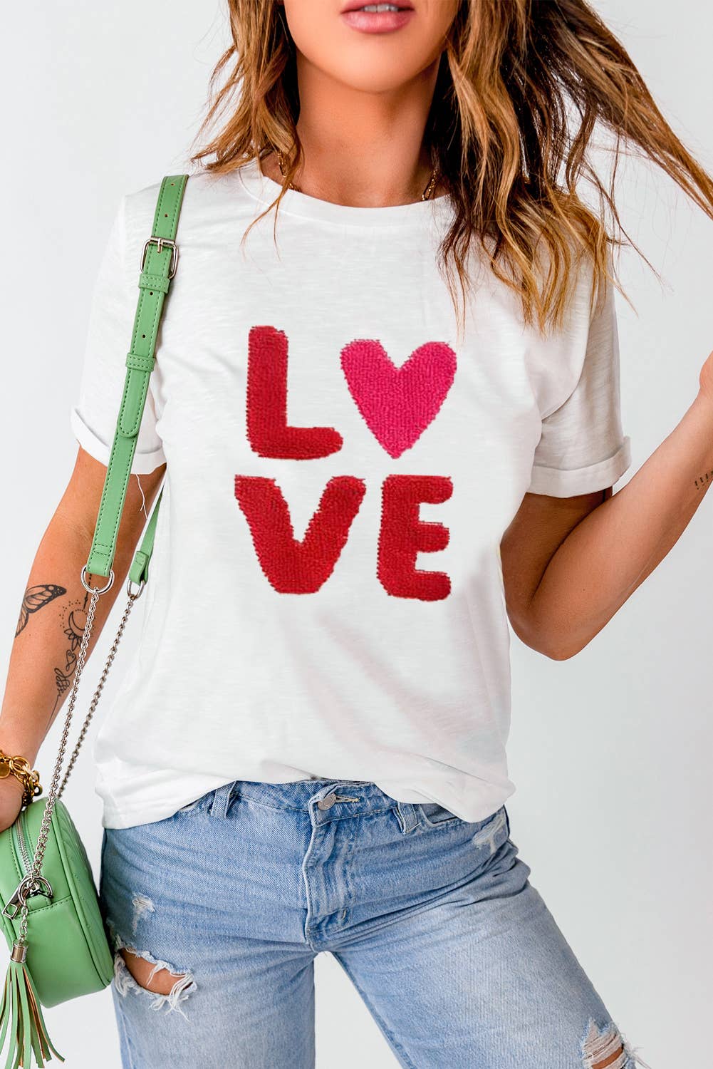 LDC Heart LOVE Graphic Valentines T Shirt