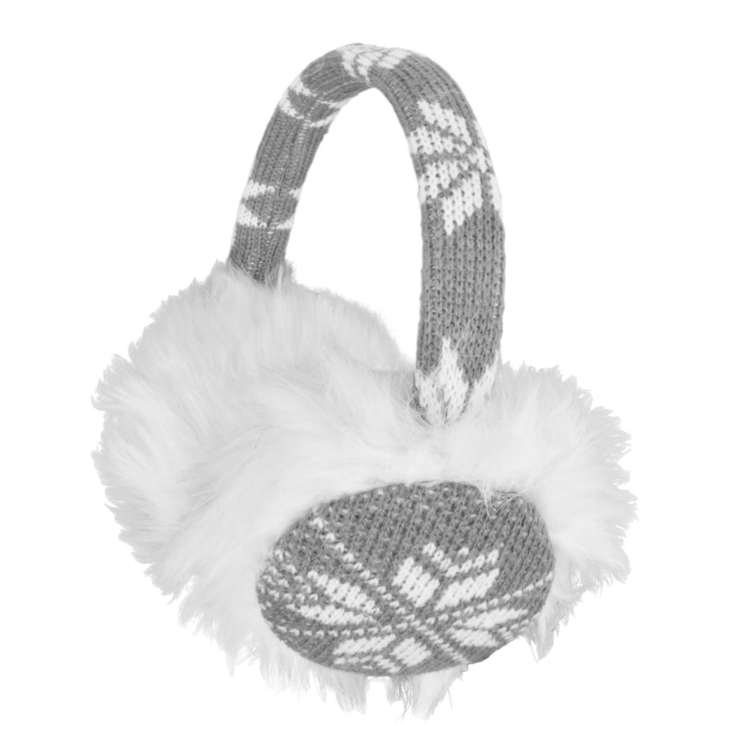 Ladies Snowflake & Faux Fur Earmuffs - 75336