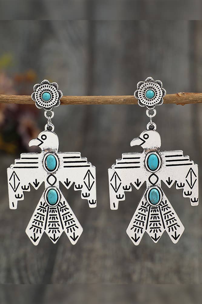 Turquoise Earle Metal Earrings