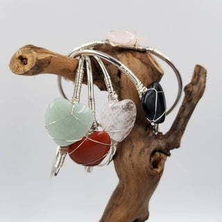 Handmade Natural Crystal Heart Bracelet