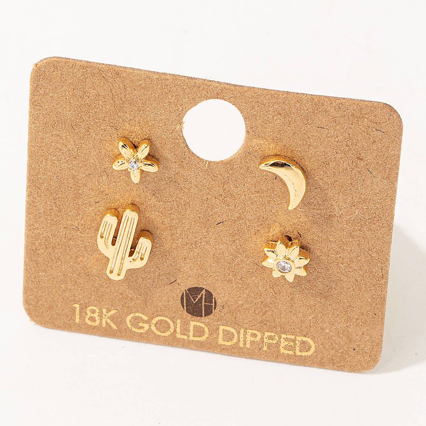 Mini Cactus Flower Stud Earrings Set