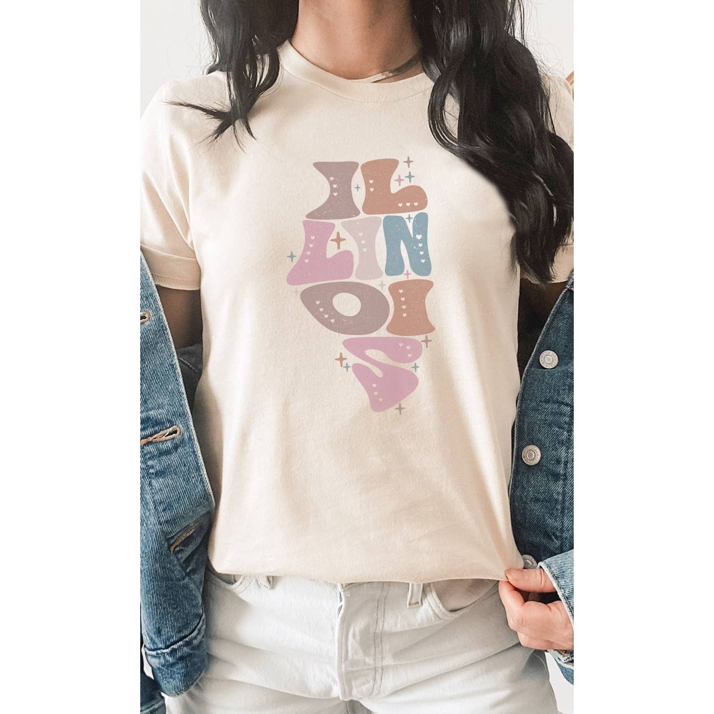 SOUTH DAKOTA Adorned, Bubble Letter, State Shape Graphic Tees
