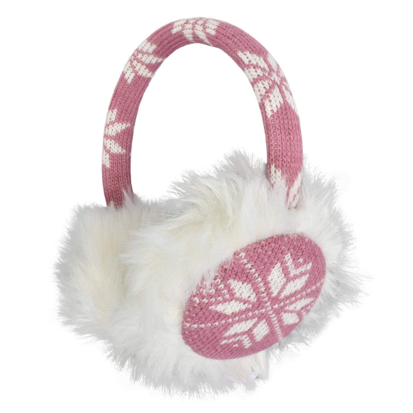 Ladies Snowflake & Faux Fur Earmuffs - 75336