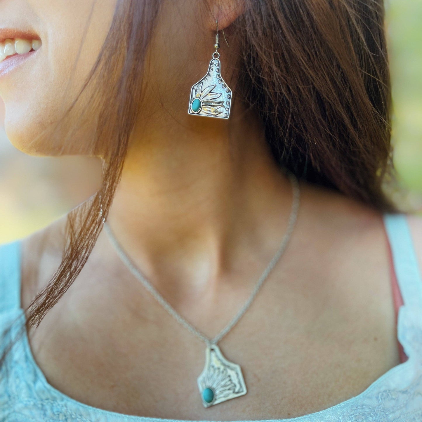 Sunflower Turquoise Necklace