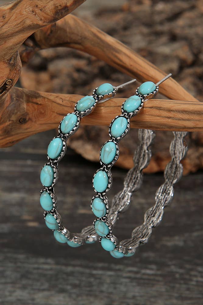 Round Turquoise Earrings