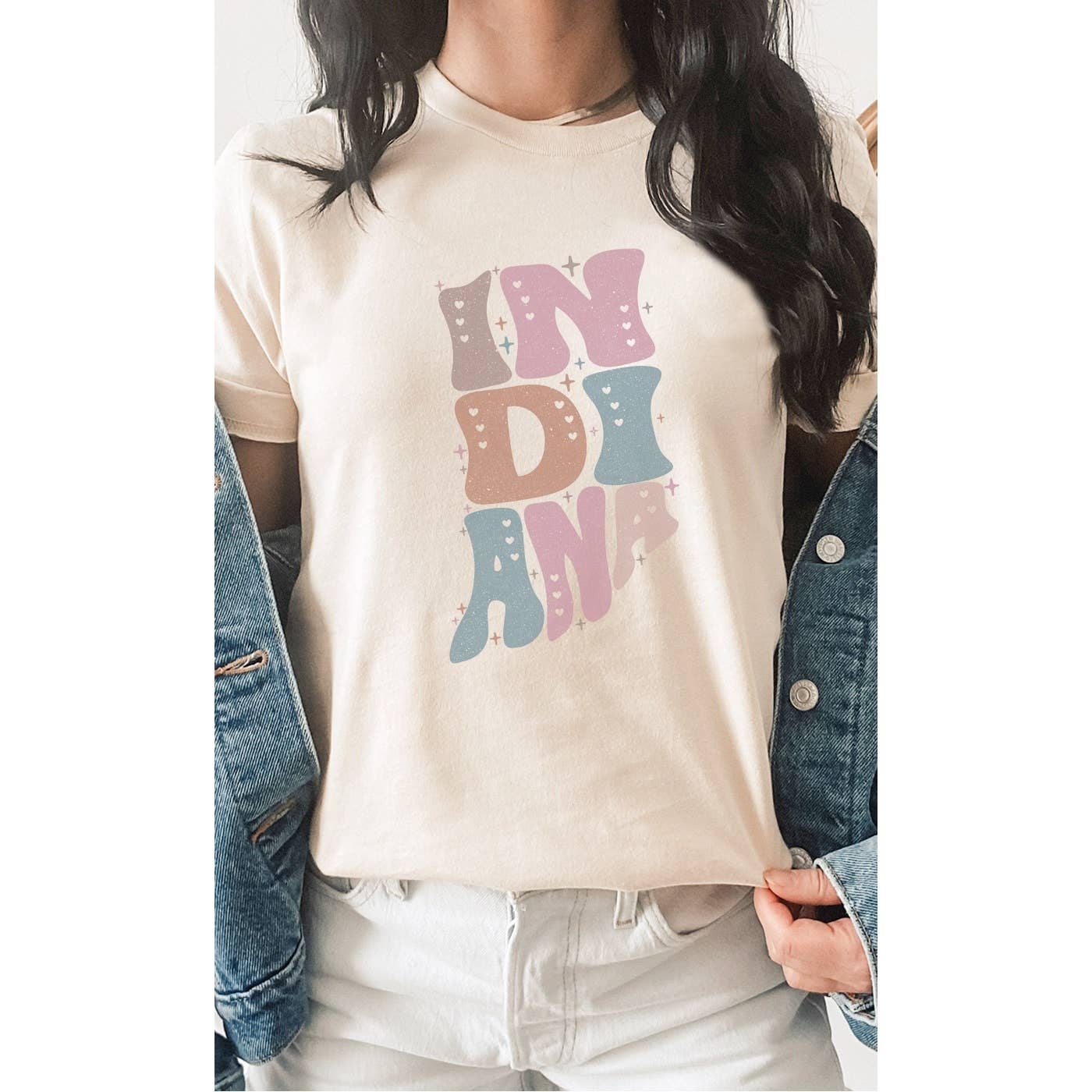 SOUTH DAKOTA Adorned, Bubble Letter, State Shape Graphic Tees