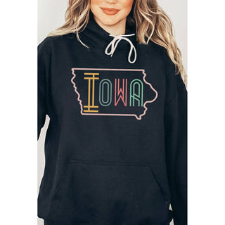 SOUTH DAKOTA Neon State Shape Graphic Hoodies
