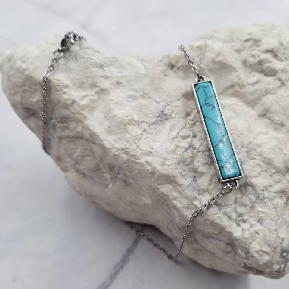 Simple Turquoise Bar Necklace