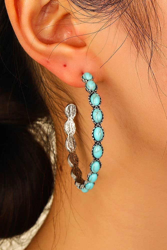 Round Turquoise Earrings