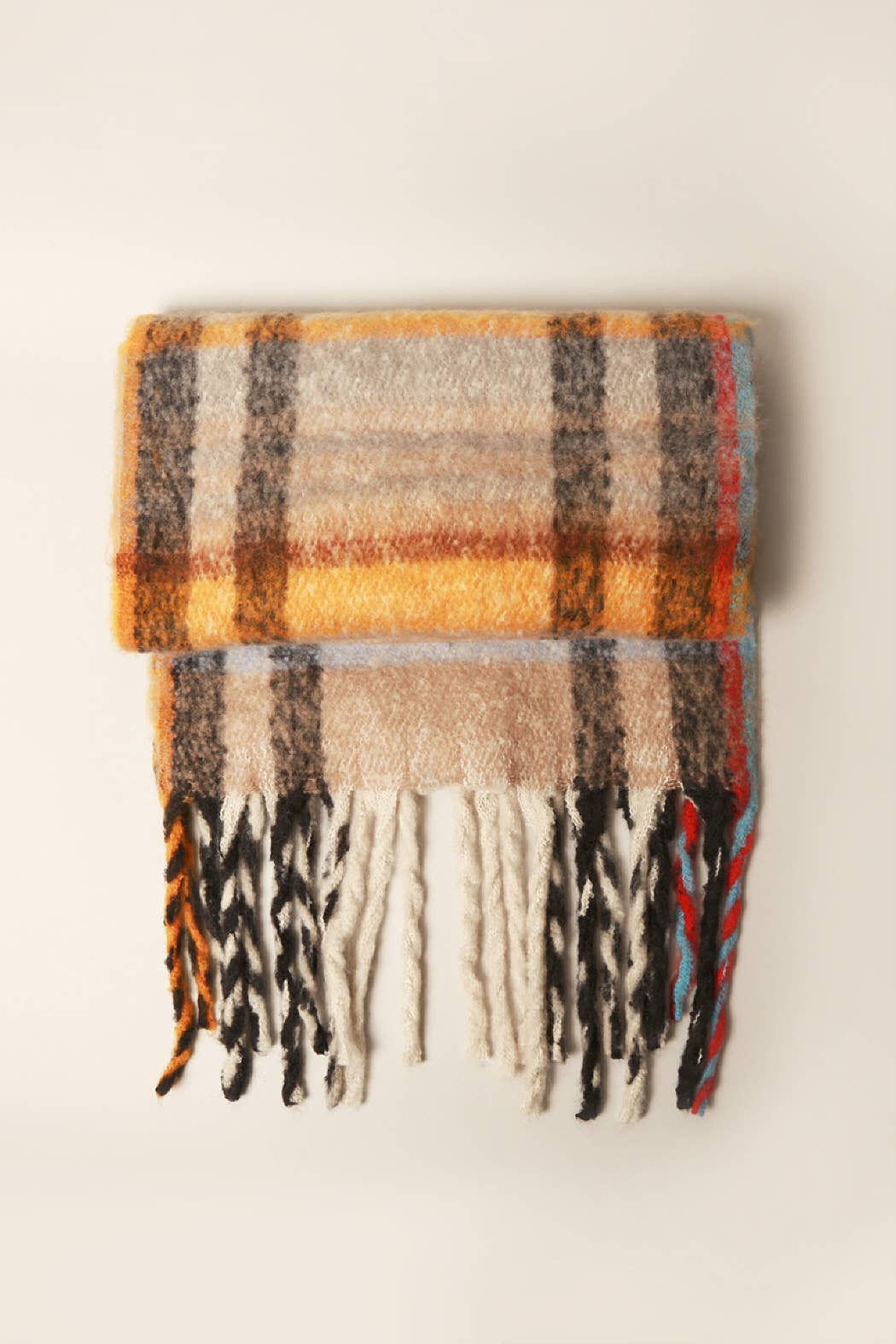 Women's Multi Stripe Cozy Scarf w Fringe