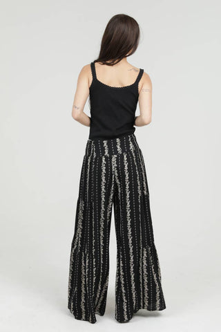 PRINTED WIDE LEG PANTS