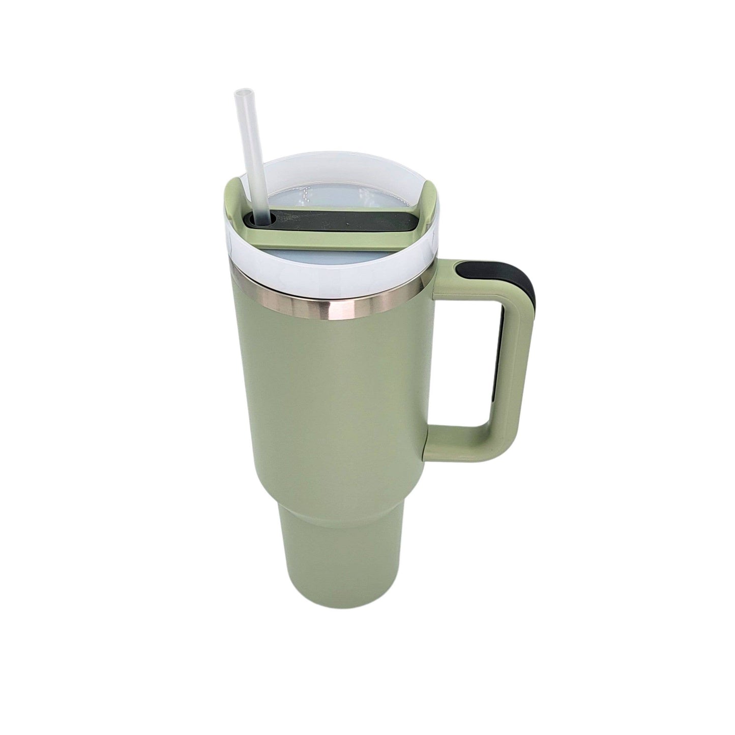 40 Oz. Custom Saying Handled Tumbler With Straw "Raising my Husband is exhausting"