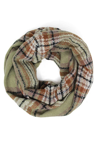Women's Winter Plaid Patterned Infinity Scarf