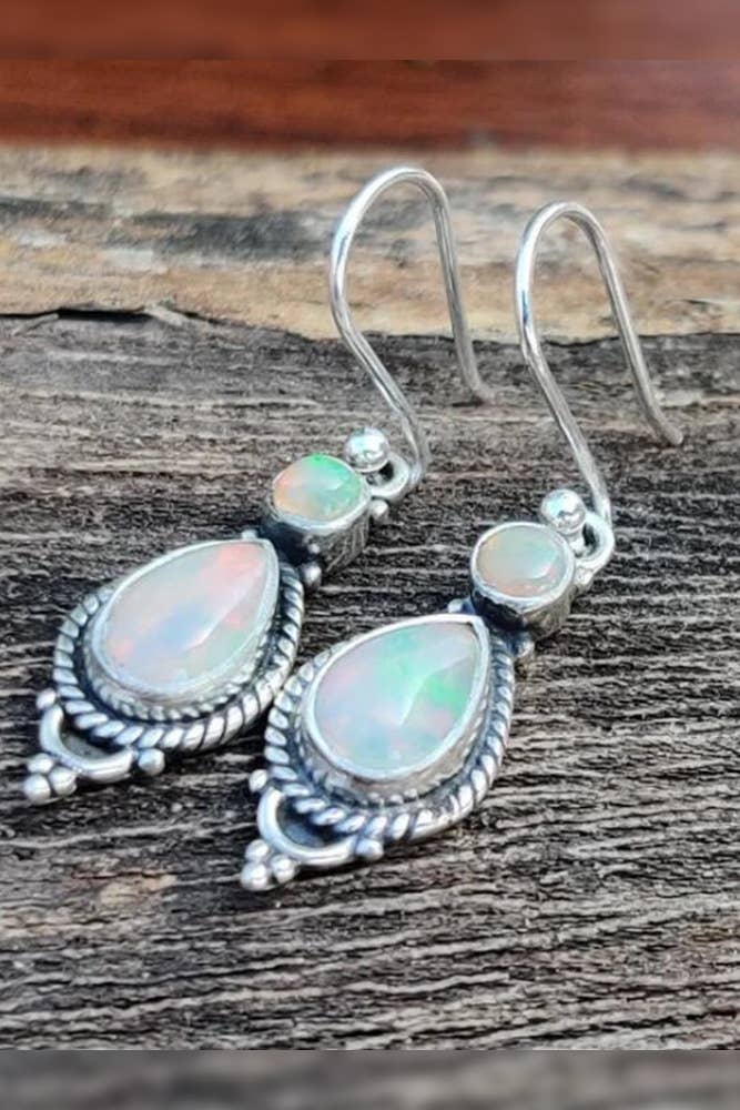 Vintage Boho Crystal Metal Earrings