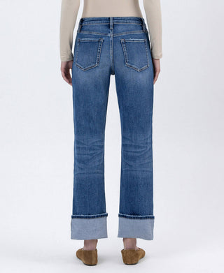 LOVERVET BY VERVET HIGH RISE CUFFED ANKLE STRAIGHT JEANS LV1608