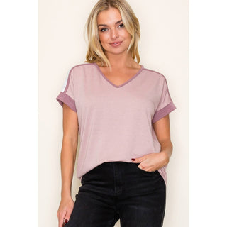 STACCATO V NECK TERRY TOP