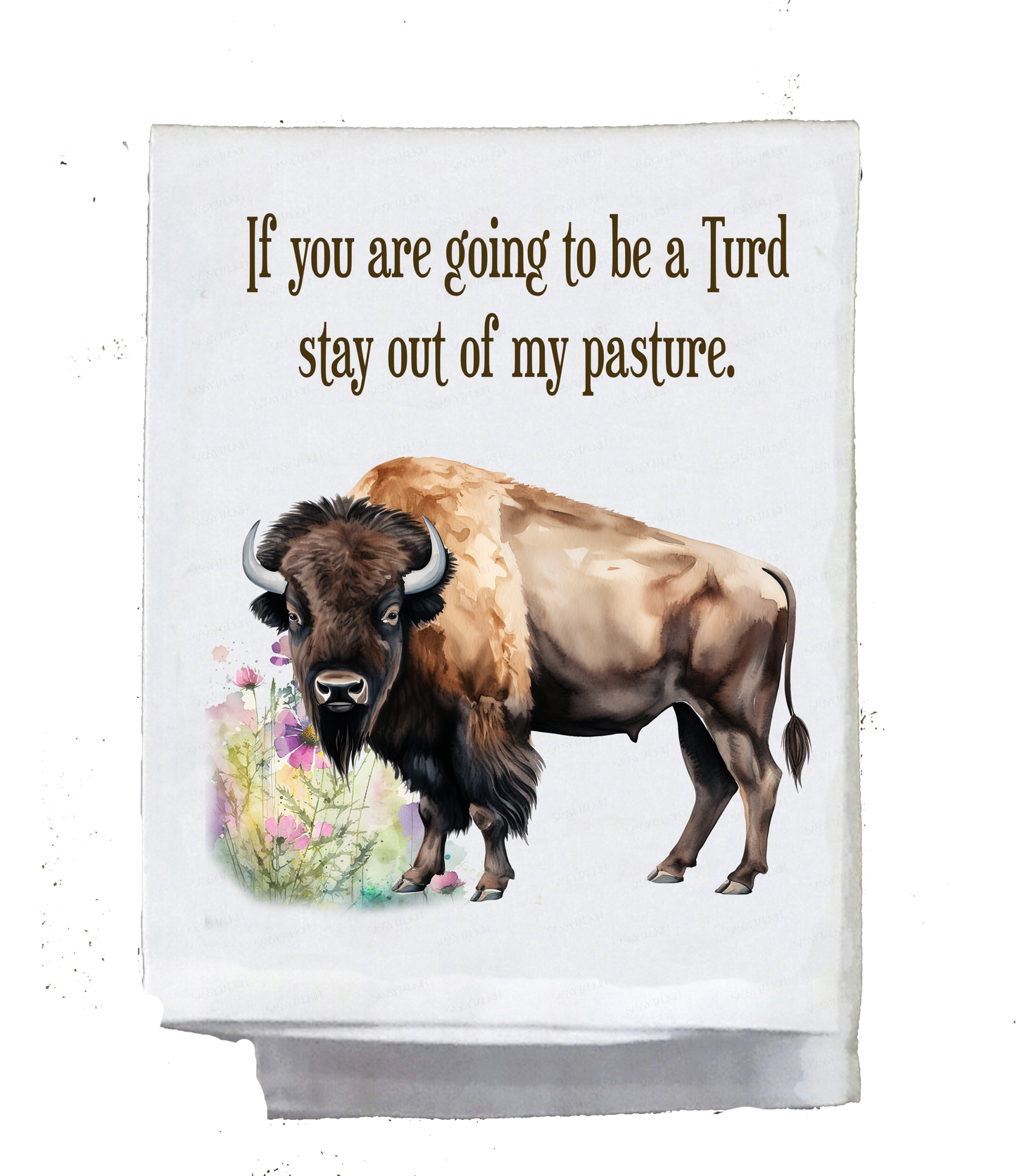 Animal, Dish Towel, Bison