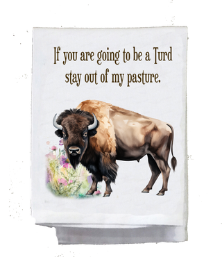 Animal, Dish Towel, Bison