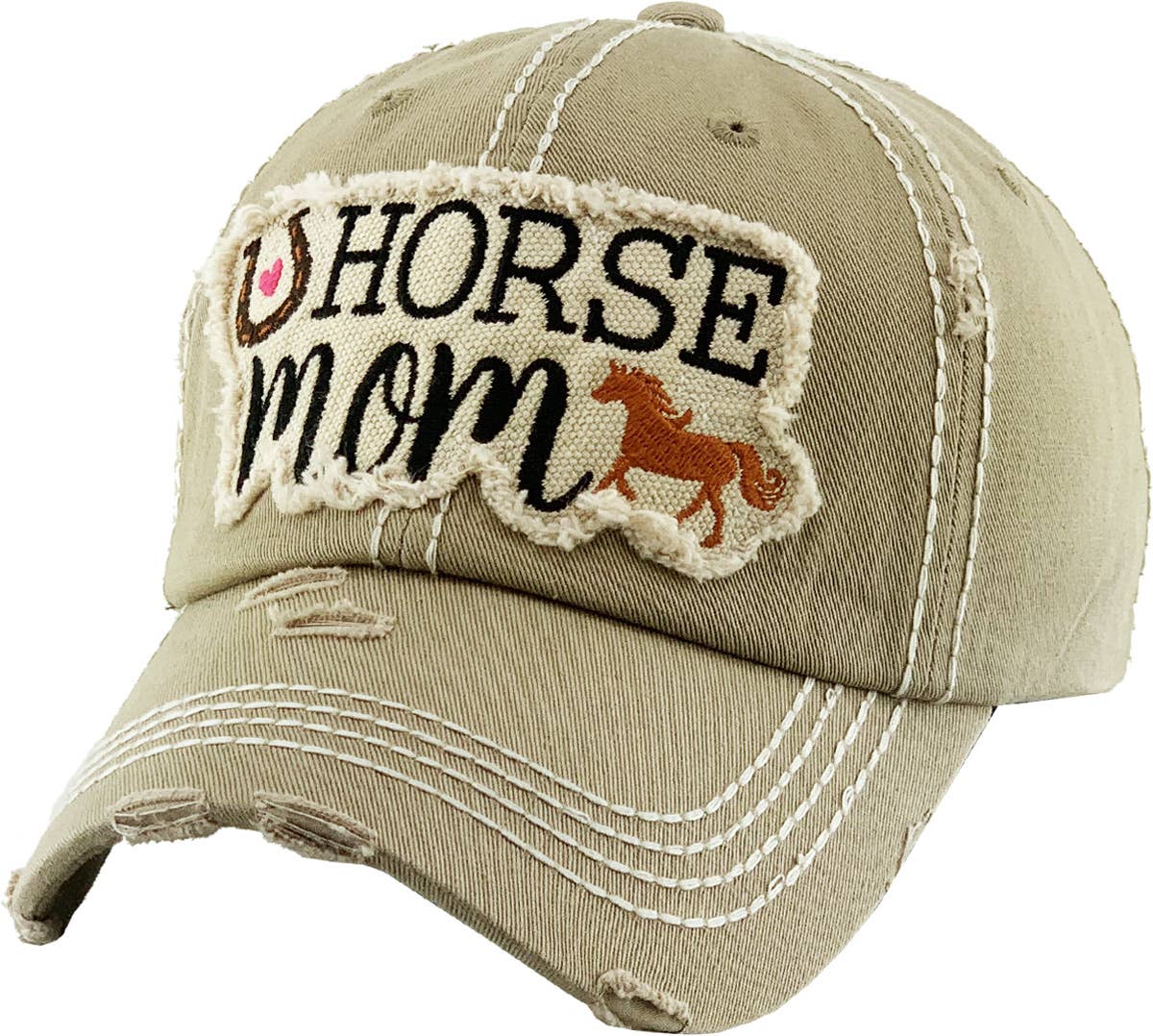 HORSE MOM Washed Vintage Ballcap