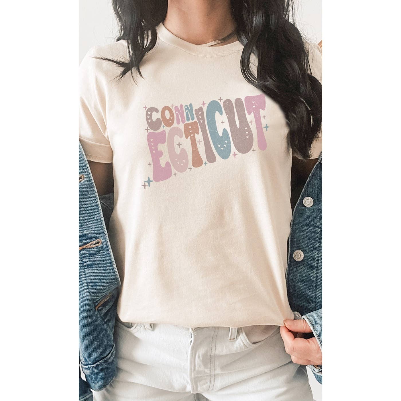 SOUTH DAKOTA Adorned, Bubble Letter, State Shape Graphic Tees