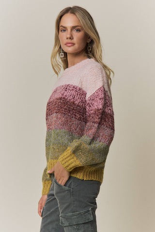 Adora COLORBLOCK KNIT PULLOVER SWEATER -