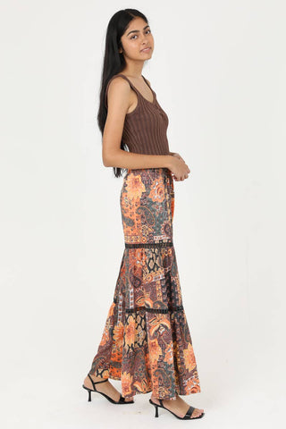 Angie WIDE LEG PANTS WITH LACE INSERTS