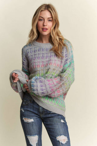 ***CLEARANCE *** Adora MULTI COLOR OMBRE SWEATER TOP