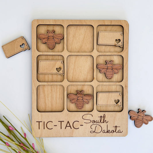 South Dakota State Gift - Tic-Tac-Toe SD Game - Customizable