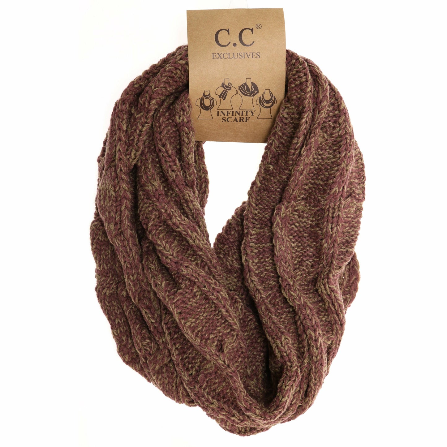 Two-Tone CC Infinity Scarf CA800