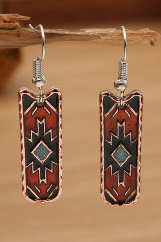 Western Aztec Pattern Alloy Dangle Earrings