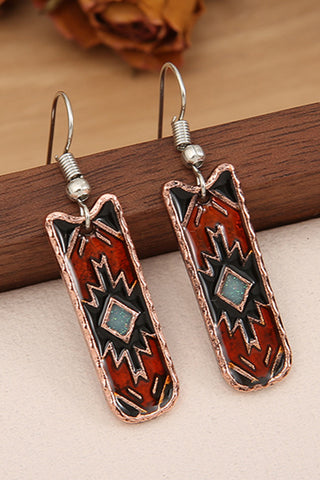 Western Aztec Pattern Alloy Dangle Earrings