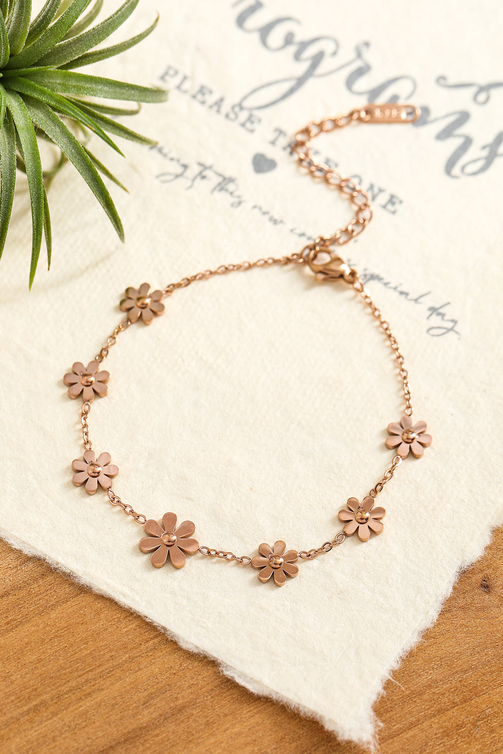 Gold Daisy Plated Alloy Adjustable Bracelet