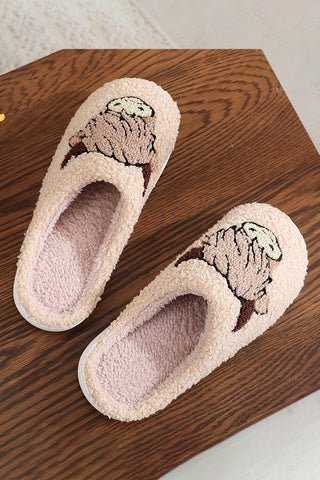 CLEARANCE Parchment Cartoon cow Animal Plush Slippers