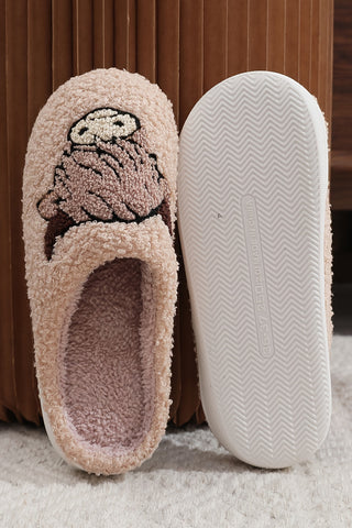 CLEARANCE Parchment Cartoon cow Animal Plush Slippers