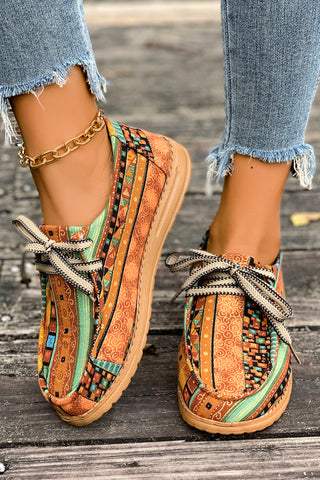 western Lace-up Detail Comfort Loafer Shoes