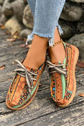 western Lace-up Detail Comfort Loafer Shoes