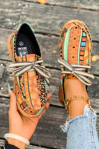western Lace-up Detail Comfort Loafer Shoes