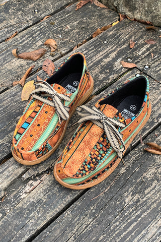 western Lace-up Detail Comfort Loafer Shoes