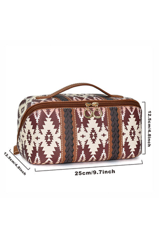 Aztec Print Makeup Bag with Handle