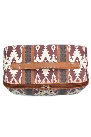 Aztec Print Makeup Bag with Handle