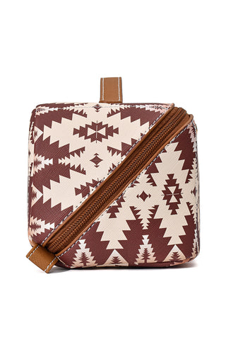 Aztec Print Makeup Bag with Handle