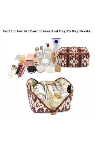 Aztec Print Makeup Bag with Handle