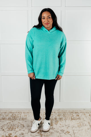 CLEARANCE My Favorite Hooded Pullover in Turquoise