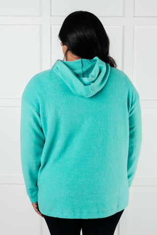 CLEARANCE My Favorite Hooded Pullover in Turquoise